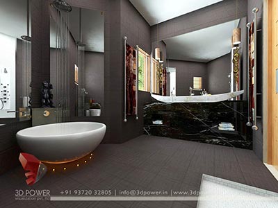 master bedroom bathroom interior rendering 3d